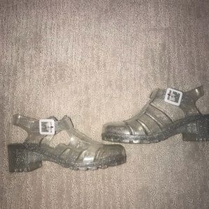 Sparkly jelly heels